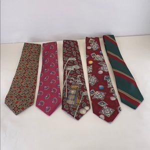 Lot 5 silk ties men prestige museum of art biella